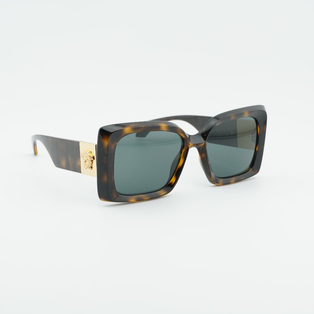 Versace VE4467U 108/87 Sunglasses Havana Square Frame, Grey Lenses